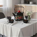 Чайник эмалированный СтальЭмаль Помидорки 1с26с, ручка консольная, индукция, 3.5 л