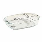 Форма для запекания Daniks HSAP20LN, прямоугольная, жаропрочное стекло, 58х196х302 мм, 2 л 