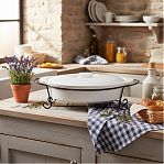 Мармит Daniks Классика Y4-2752, керамика, овальный, белый, 3.8 л, 16.8х27.8х48 см