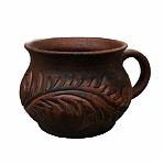 Кружка Наталья Р3820, глиняная, коричневая, диаметр 120 мм, 600 мл