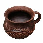 Кружка Наталья Р3820, глиняная, коричневая, диаметр 120 мм, 600 мл