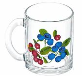 Кружка чайная ОСЗ Ягоды  С1208, рисунок в ассортименте, стекло, 320 мл
