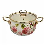 Кастрюля Daniks Pions, эмалированная сталь, крышка стекло, индукция, 2.7 л