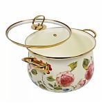 Кастрюля Daniks Pions, эмалированная сталь, крышка стекло, индукция, 4 л