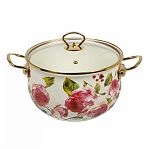 Кастрюля Daniks Pions, эмалированная сталь, крышка стекло, индукция, 5 л