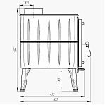 Печь отопительная  ПроМеталл Бахтинка, чугун, 9 кВт, d115 мм, до 100 куб.м, серая 