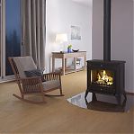 Печь-камин Everest F12, дверца стекло, чугун, 16 кВт, d150 мм, до 320 куб.м