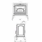 Печь-камин Everest F12, дверца стекло, чугун, 16 кВт, d150 мм, до 320 куб.м