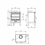 Печь-камин Everest Н10, дверца стекло, чугун, 10 кВт, d150 мм, до 200 куб.м