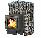 Печь для бани Везувий Легенда ковка 12 дверка 260, 12 кВт, d115 мм, до 14 куб.м