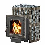 Печь для бани Везувий Легенда Ковка 12 дверка 220, 12 кВт, d115 мм, до 14 куб.м