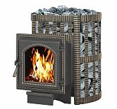 Печь для бани Везувий Легенда Ковка 12 дверка 220, 12 кВт, d115 мм, до 14 куб.м