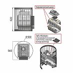 Печь для бани Везувий Легенда Стандарт 16 дверка ДТ-4 Б/В, 16 кВт, d115 мм, до 16 куб.м