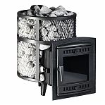 Печь для бани Атмосфера М, чугун, сетка из нержавейки, 14 кВт, d115, до 14 куб.м