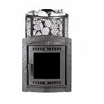 Печь для бани Прометалл Атмосфера L, чугун,  сетка из нержавейки, 20 кВт, d 115 мм, до 20 куб.м