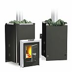 Печь для бани Ермак 12 классик, дверца глухая, 12 кВт, d115 мм, до 12 куб.м