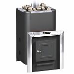 Печь для бани Ермак 16 Классика, дверца глухая, 16 кВт, d115 мм, до 16 куб.м