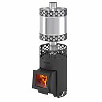 Печь для бани Везувий Пчелка С, с баком, дверца стекло, 14 кВт, d115 мм, до 14 куб.м