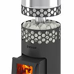 Печь для бани Везувий Пчелка С, с баком, дверца стекло, 14 кВт, d115 мм, до 14 куб.м