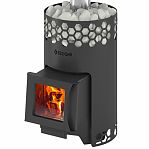 Печь для бани Везувий Пчелка С, с баком, дверца стекло, 14 кВт, d115 мм, до 14 куб.м