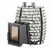 Печь для бани Everest Steam Heat 24, дверца со стеклом, 24 кВт, d115 мм, до 24 куб.м 