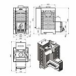 Печь для бани Aston 16 Аква, дверца глухая, 16 кВт, d115, до 18 куб.м