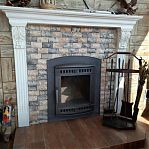 Печь для бани ПроМеталл Атмосфера L, чугун,  сетка из нержавейки, с газовой горелкой, 20 кВт, d 115/140 мм, до 20 куб.м