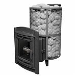 Печь для бани ПроМеталл Атмосфера L, чугун,  сетка из нержавейки, с газовой горелкой, 20 кВт, d 115/140 мм, до 20 куб.м