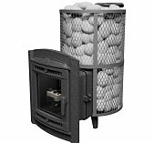Печь для бани ПроМеталл Атмосфера L, чугун,  сетка из нержавейки, с газовой горелкой, 20 кВт, d 115/140 мм, до 20 куб.м