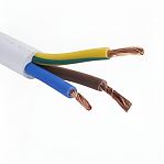 Провод силовой ПВС Москабель 3х4 кв.мм, установочный, белый, длина 1 метр