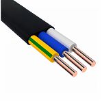 Кабель силовой ВВГ Пнг LS Дмитров Кабель 3х2.5 кв.мм, установочный, черный, длина 1 метр