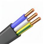 Кабель силовой ВВГ Пнг LS Дмитров Кабель 3х2.5 кв.мм, установочный, черный, длина 1 метр