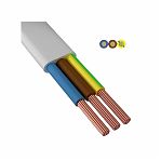 Провод силовой ПБППг 3х2.5 кв.мм, установочный, белый, длина 30 метров