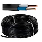 Кабель силовой ВВГ Москабель 2х10 кв.мм, установочный, черный, длина 1 метр