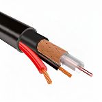 Кабель силовой КВК-П Москабель 01-4105 для видеконаблюдения 2х0.75 кв.мм, черный, длина 1 метр