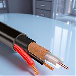 Кабель силовой КВК-П Москабель 01-4105 для видеконаблюдения 2х0.75 кв.мм, черный, длина 1 метр