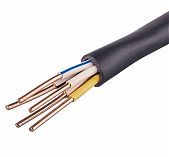 Кабель силовой ВВГ Москабель 5х6 кв.мм, установочный, черный, длина 1 метр