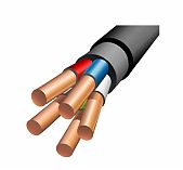 Кабель силовой ВВГнг LS Москабель 5х4 кв.мм, установочный, черный, длина 1 метр