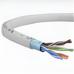 Интернет-кабель FTP 24 AWG CAT5e, 4х2х0.5 кв.мм экранированный, белый, длина 1 метр