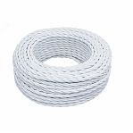 Провод витой Bironi B1-424-71-50 бытовой ПУГВнг-LS 2х1.5 кв.мм, декоративный, белый матовый, длина 1 метр