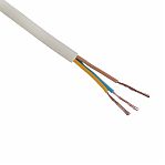 Провод силовой ШВВП 3х0.75 кв.мм, установочный, белый, длина 1 метр