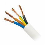 Провод силовой ПВС Москабель 4х6 кв.мм, установочный, белый, длина 1 метр