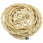 Провод витой Bironi B1-425-719-50 бытовой ПУГВнг-LS 2х2.5 кв.мм, декоративный, песочное золото, длина 1 метр