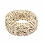 Провод витой Bironi B1-434-719-50 бытовой ПУГВнг-LS 3х1.5 кв.мм, декоративный, песочное золото, длина 1 метр