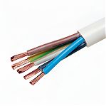 Провод силовой ПВС Москабель 5х4 кв.мм, установочный, белый, длина 1 метр