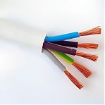 Провод силовой ПВС Москабель 5х4 кв.мм, установочный, белый, длина 1 метр