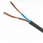 Провод силовой ККЗ ШВВП 2х0.75 кв.мм, KKZ40-00007016, ГОСТ, черный, длина 1 метр