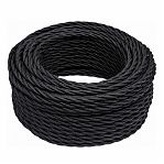 Провод витой Bironi B1-425-73-20 бытовой ПУГВнг-LS, 2х2.5 кв.мм, декоративный, черный матовый, длина 1 метр