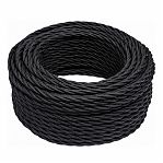 Провод витой Bironi B1-425-73-20 бытовой ПУГВнг-LS, 2х2.5 кв.мм, декоративный, черный матовый, длина 20 метров