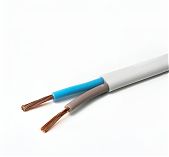 Провод силовой ПУГНП/ПБППг Москабель 2х1.5 кв.мм, установочный, белый, длина 1 метр